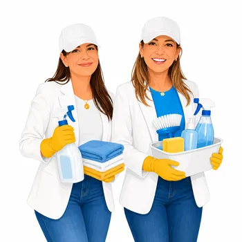 Luxors Cleaning team with full cleaning supplies