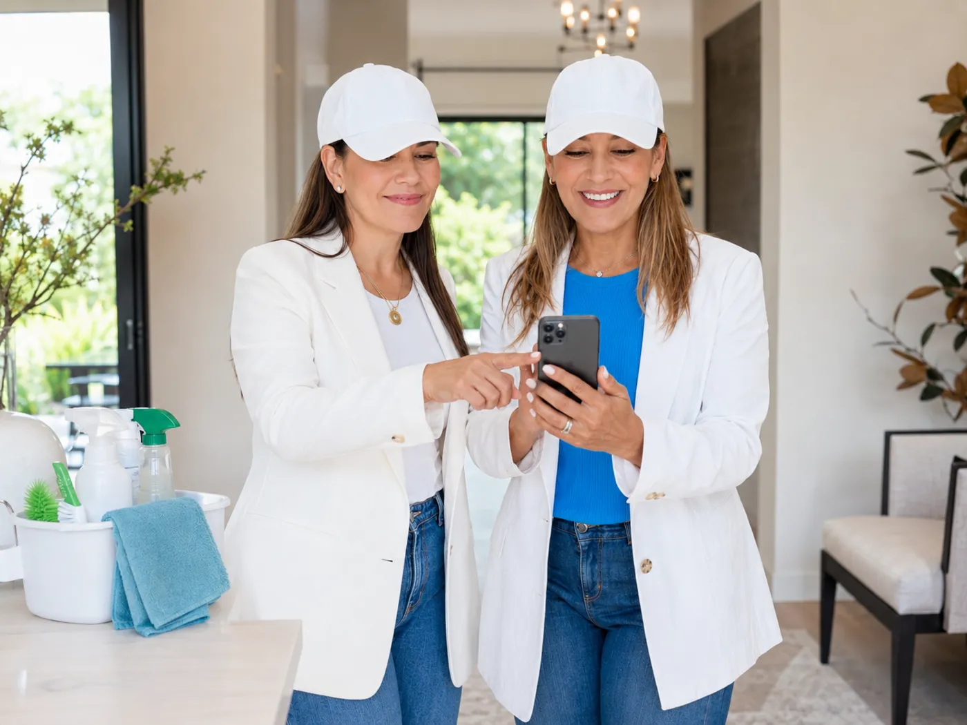 Luxors Cleaning team confirming a booking on the phone