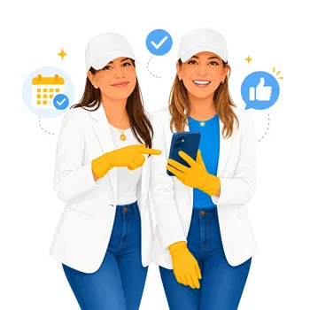 Luxors Cleaning team booking a job from a phone